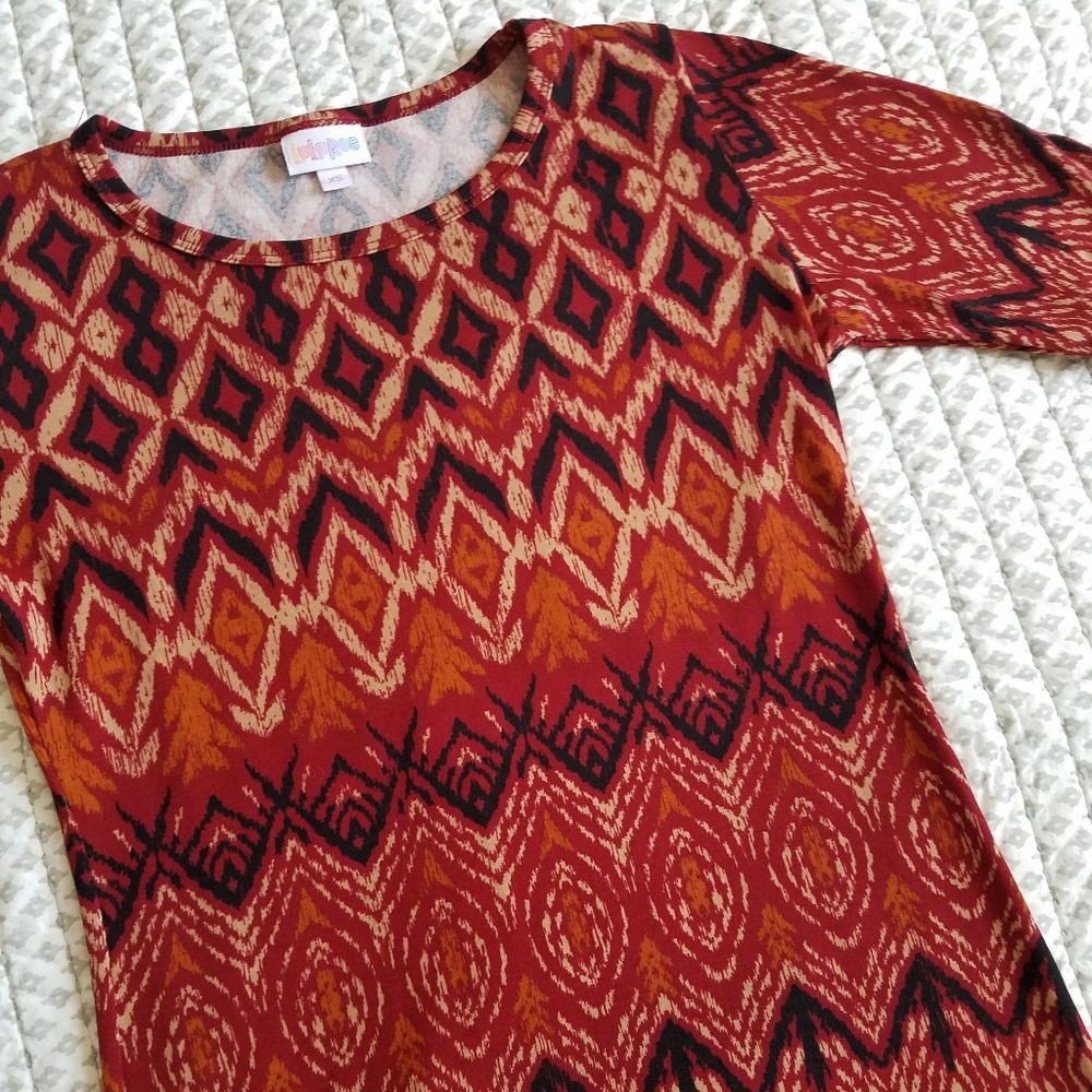 Lularoe Julia Dress XS Red HOT Body Con Small
